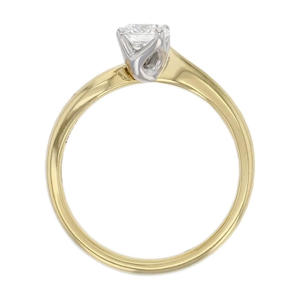 round cut solitaire diamond engagement ring, platinum, 18ct yellow gold, designer, handmade by Faller, hand crafted, betrothal, promise, precious jewellery, jewelry, GIA certified, bridal set, hand crafted, duet rings,