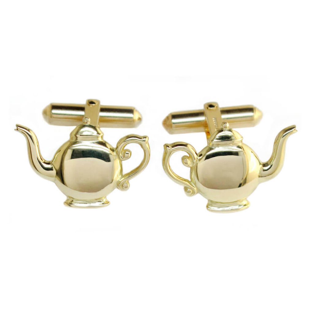 Faller 18ct yellow gold Teapot cufflinks
