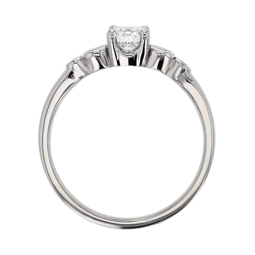 round cut diamond multi-stone shoulder set engagement ring, platinum, designer, handmade by Faller, hand crafted, betrothal, promise, precious jewellery, jewelry, GIA certified, bridal set, hand crafted, G.I.A. GIA, multistone