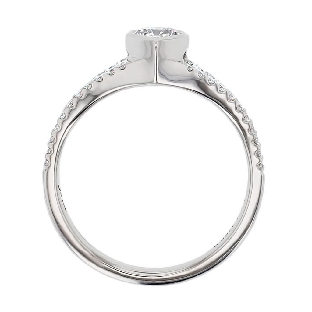 pear round cut diamond multi-stone shoulder set engagement ring, platinum, designer, handmade by Faller, hand crafted, betrothal, promise, precious jewellery, jewelry, GIA certified, bridal set, hand crafted, G.I.A. GIA, multistone