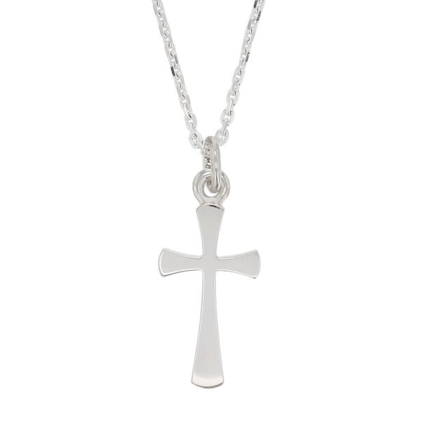 Faller sterling silver plain flared angel cross pendant, christian symbol