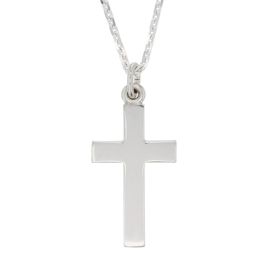 Faller sterling silver plain block cross pendant, christian symbol