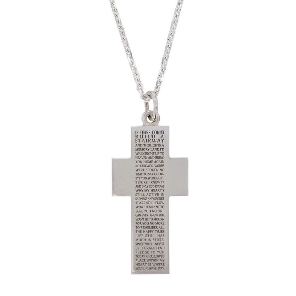 Stairway to Heaven cross solid sterling silver pendant and chain