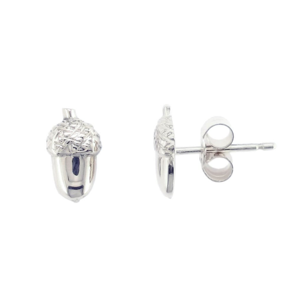 sterling silver acorn stud earrings