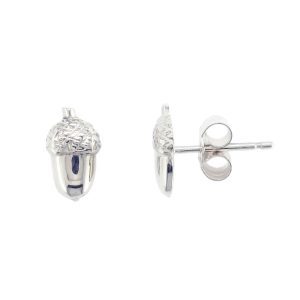sterling silver acorn stud earrings