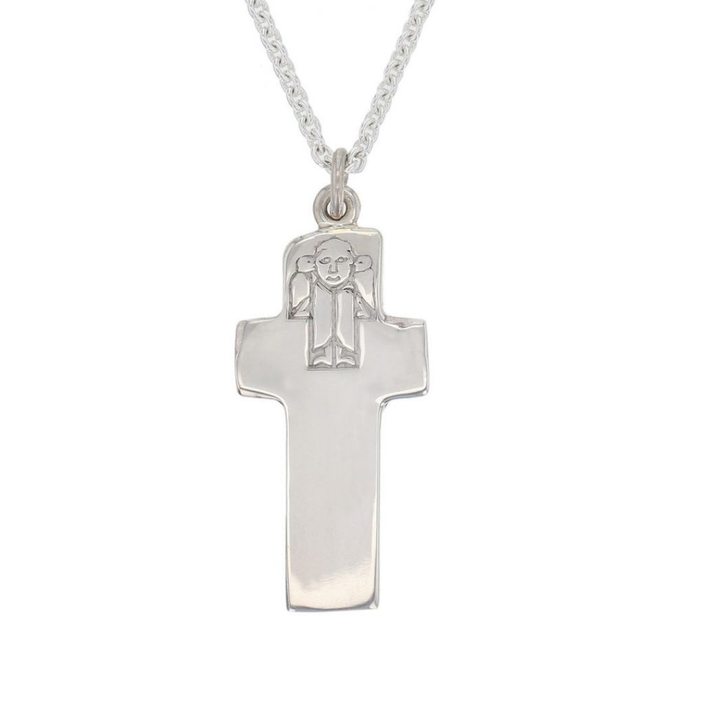 silver east Cross, Carrowmore pendant and chain