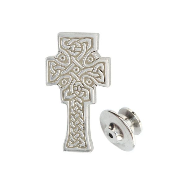 Fahan, Mura, St. Mura, Donegal, sterling silver, Irish high cross, Inishowen, celtic cross, ancient, monastery, lapel pin, men’s, heritage, historical, intricate carving, Christian, Faller, medieval, Tree of Life, braid, 6th century