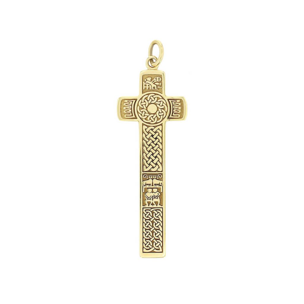 small 18ct yellow gold Bodan cross, Clonca pendant