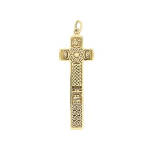 Bodan, Clonca, Donegal, 18ct yellow gold, sterling silver, Irish high cross, Inishowen, celtic cross, ancient, monastery, St, Boden's, St. Boudan, Culdaff, pendant, men’s, ladies, heritage, historical, 10th century, intricate carving, miracle of the loaves and fishes, Christian, inter-lace, plait, St. Paul and St. Anthony in the desert, Faller