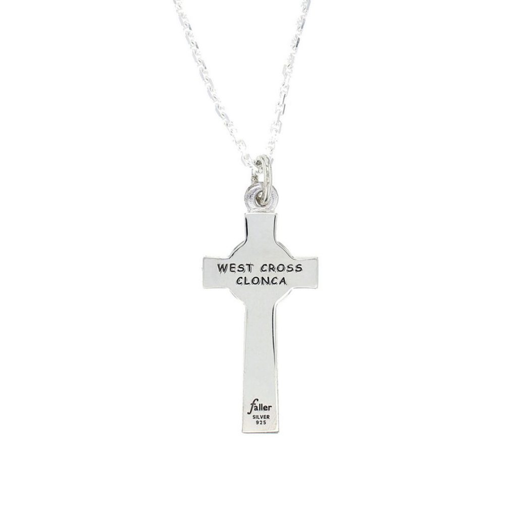 small silver West Cross, Clonca pendant back view