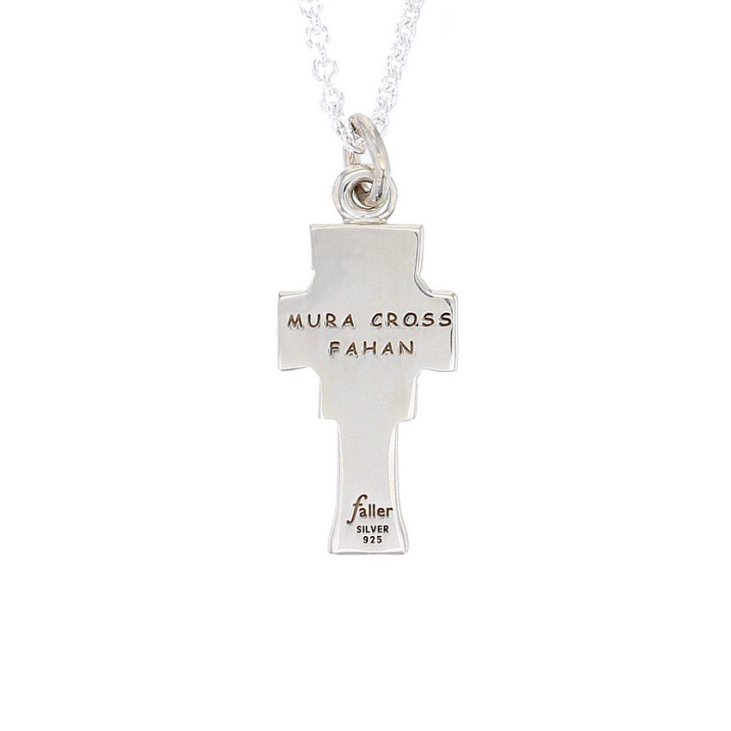 Mura cross, Fahan small silver pendant back view