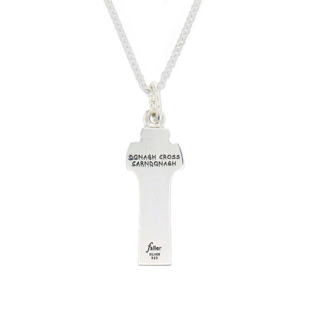 Donagh cross, Carndonagh small silver pendant back view