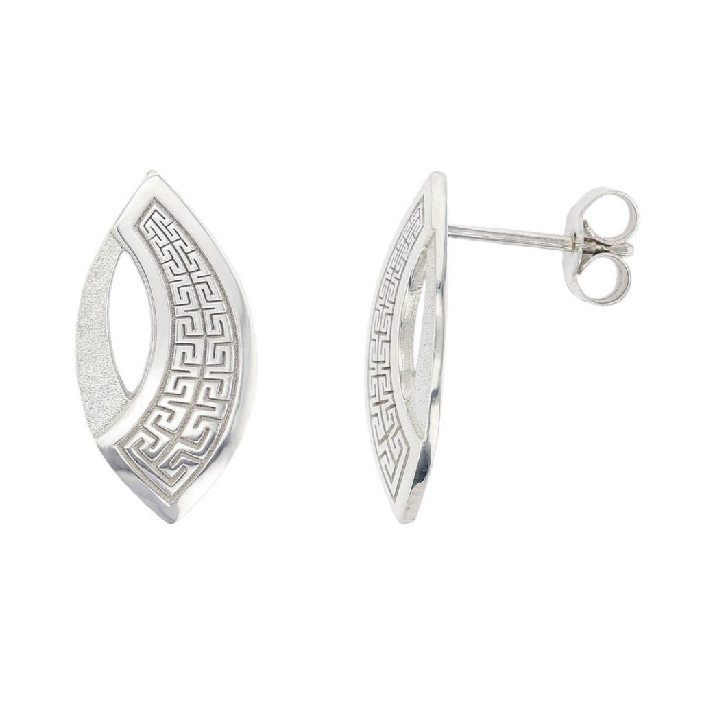 Marigold Maze silver earrings side view