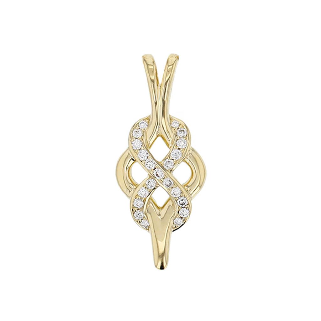 Faller Woven Eternal diamond 18ct yellow gold ladies pendant with chain, 18kt, designer, handmade by Faller, Derry/ Londonderry, hand crafted, precious jewellery, jewelry, eternity together, figure of 8