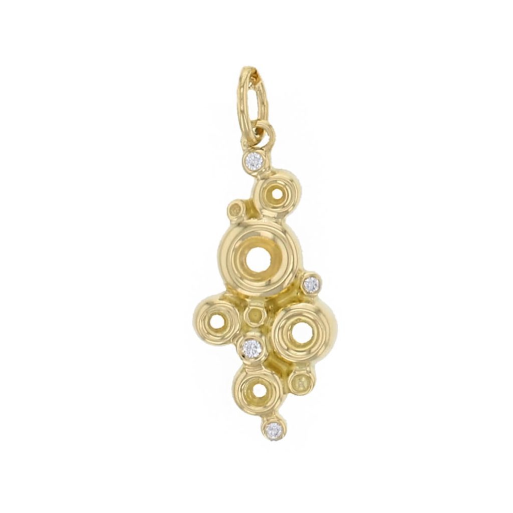 18ct yellow gold diamond fizz pendant
