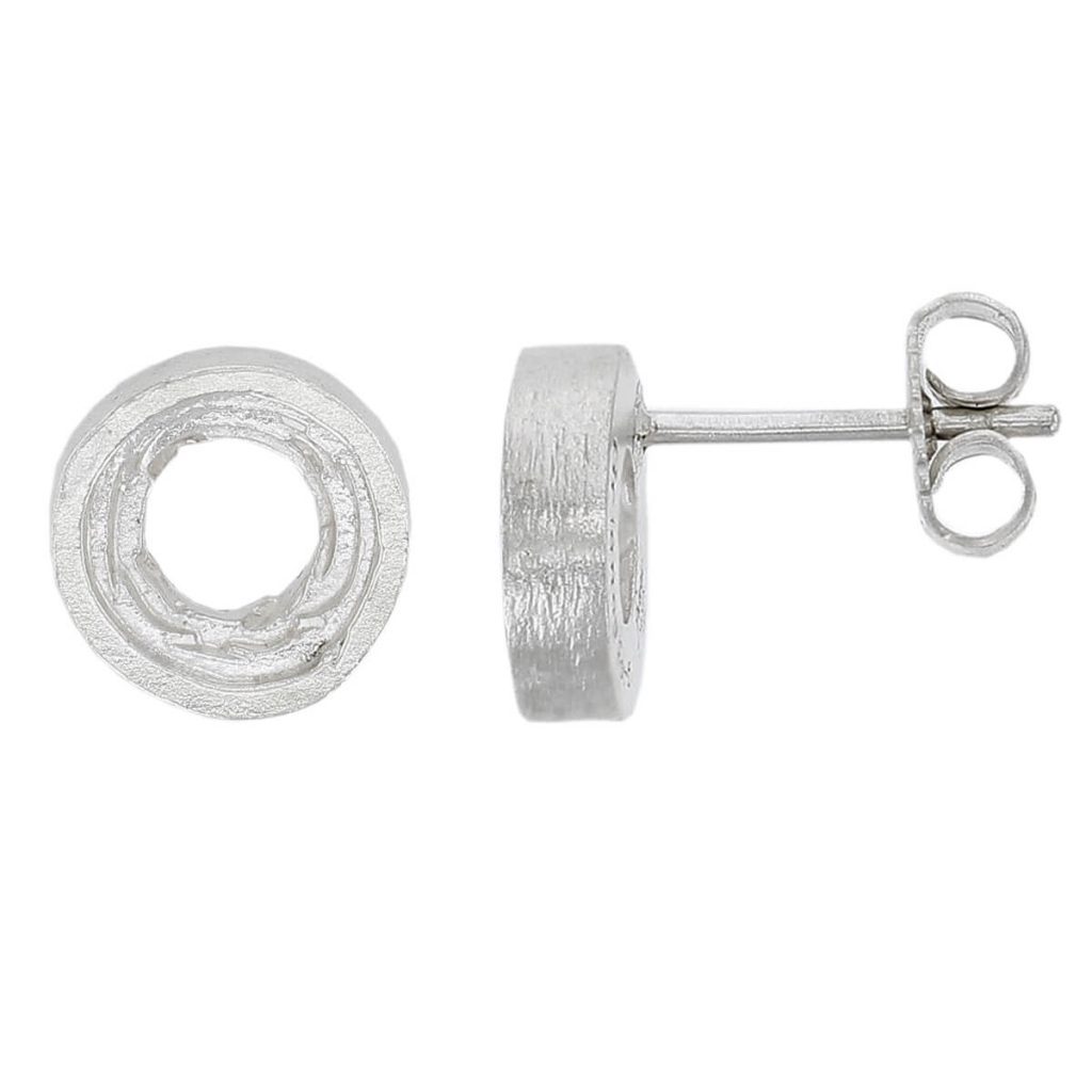 Grianán of Aileach silver stud earrings with side view