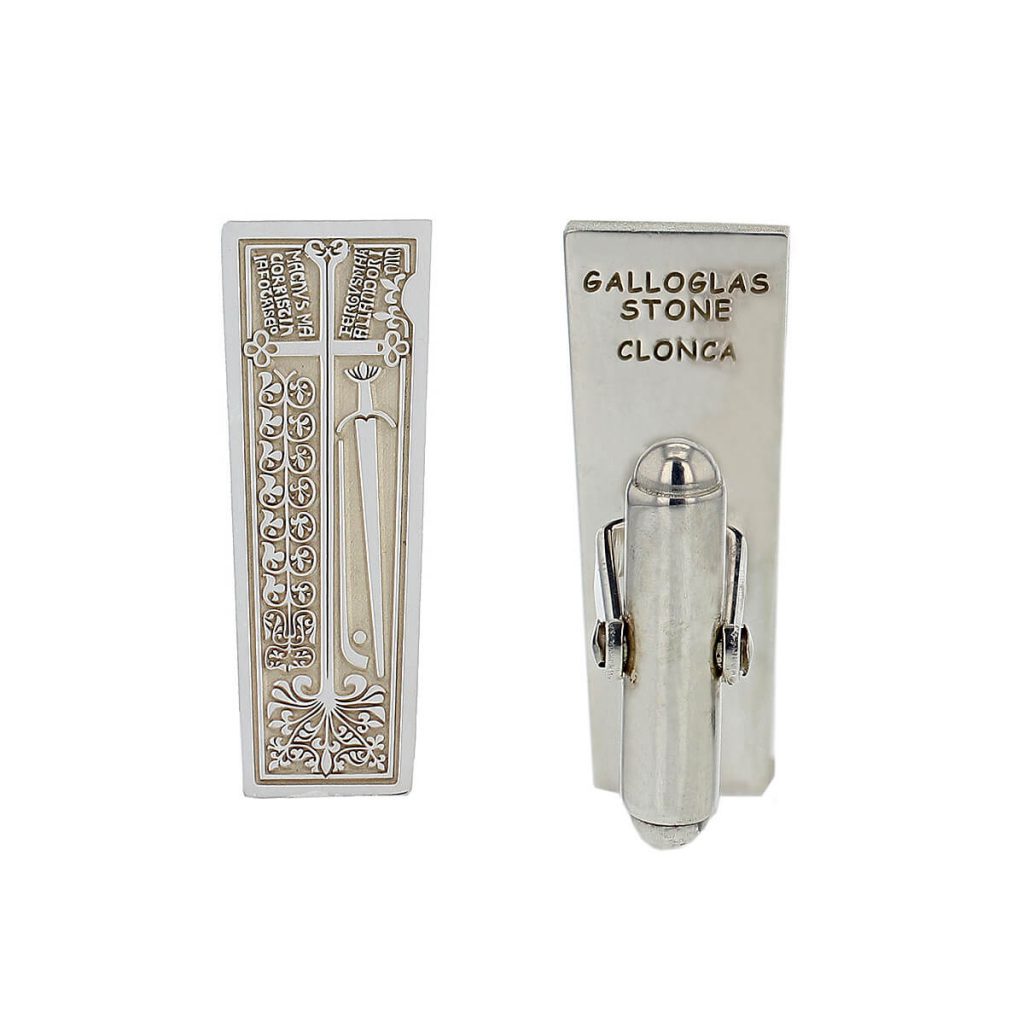 Galloglas Stone silver cufflinks with back view