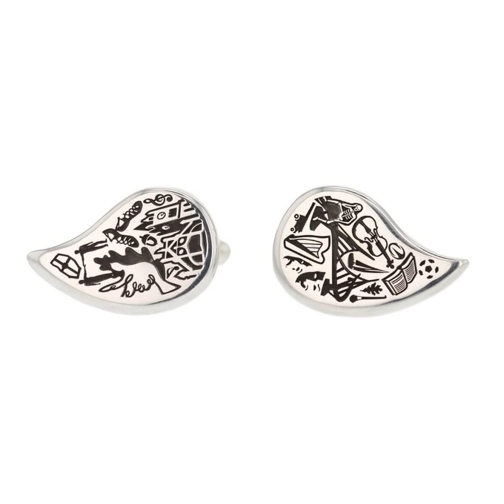 silver drop of derry cufflinks