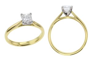 radiant cut diamond solitaire ring design, bespoke ring style, single stone ring, handmade by Faller, hand crafted, jewelry, ladies ring, bespoke jewellery