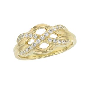 Faller Woven Eternal diamond 18ct yellow gold ladies dress ring. promise ring, 18kt, designer, handmade by Faller, Derry/ Londonderry, hand crafted, precious jewellery, jewelry, eternity