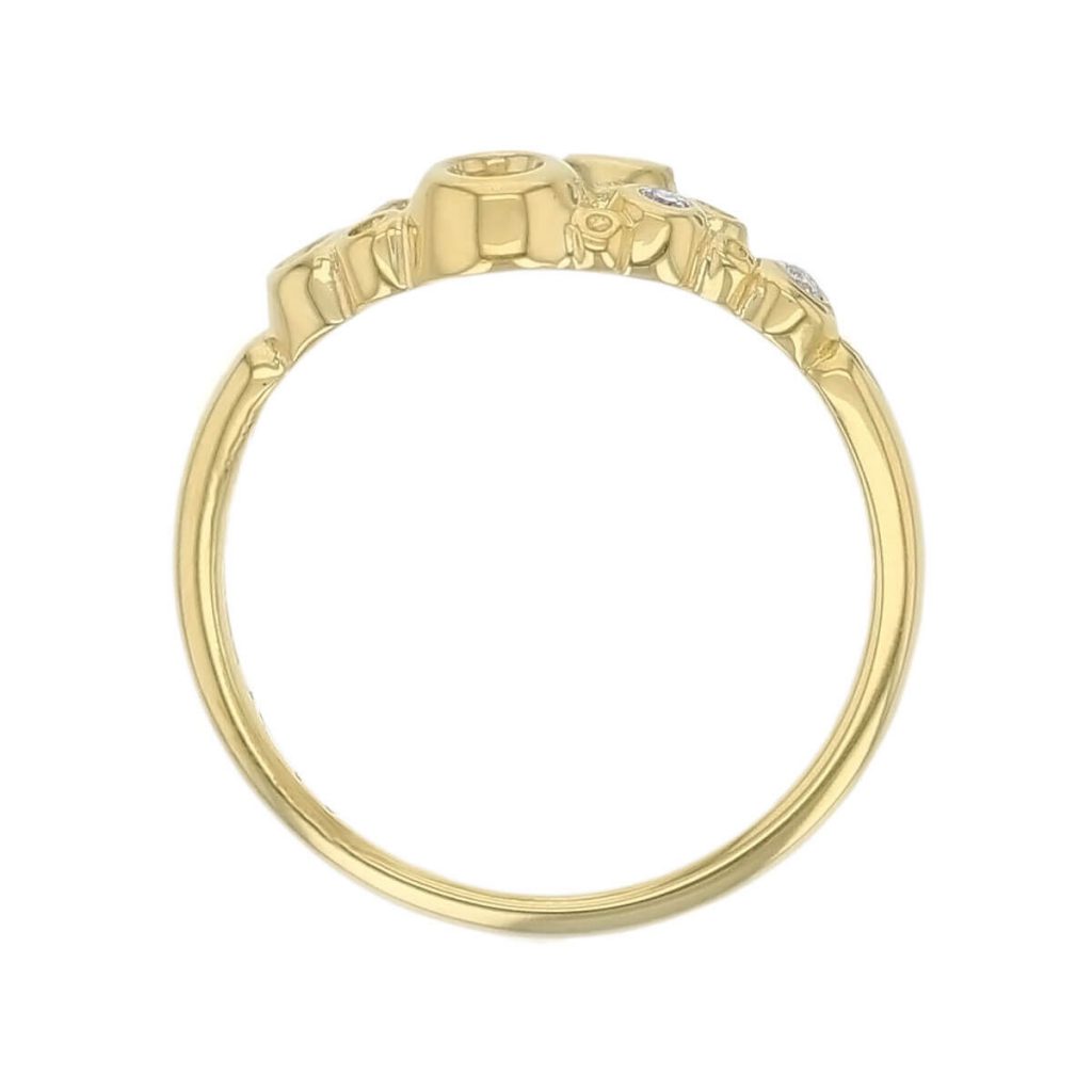 Fizz diamond 18ct yellow gold yellow ladies dress ring side view