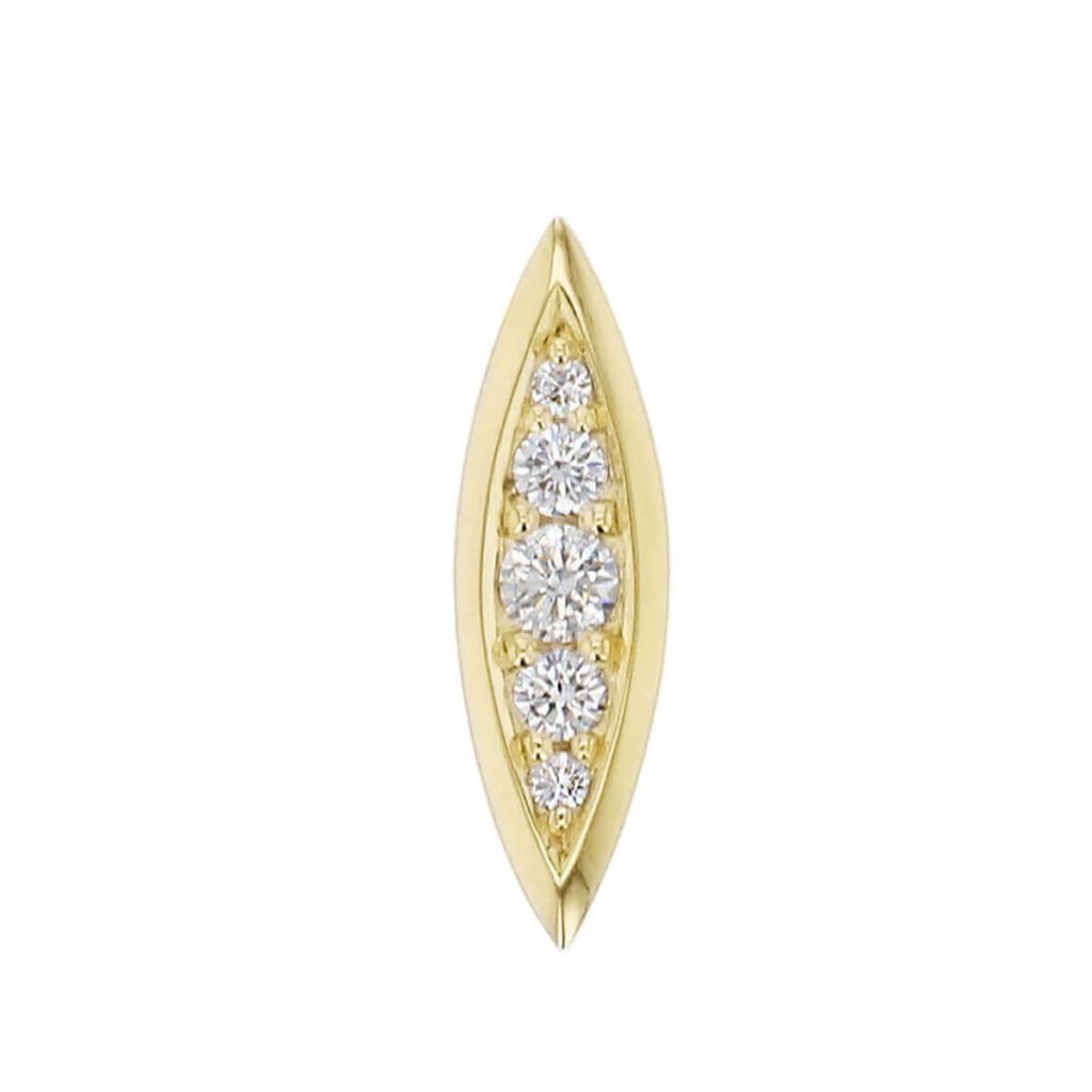 large 18ct yellow gold marquise shape diamond set ladies pendant