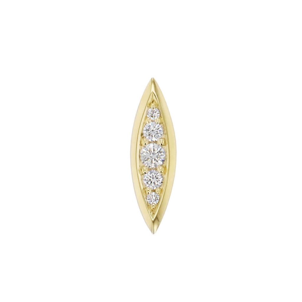 small 18ct yellow gold marquise shape diamond set ladies pendant