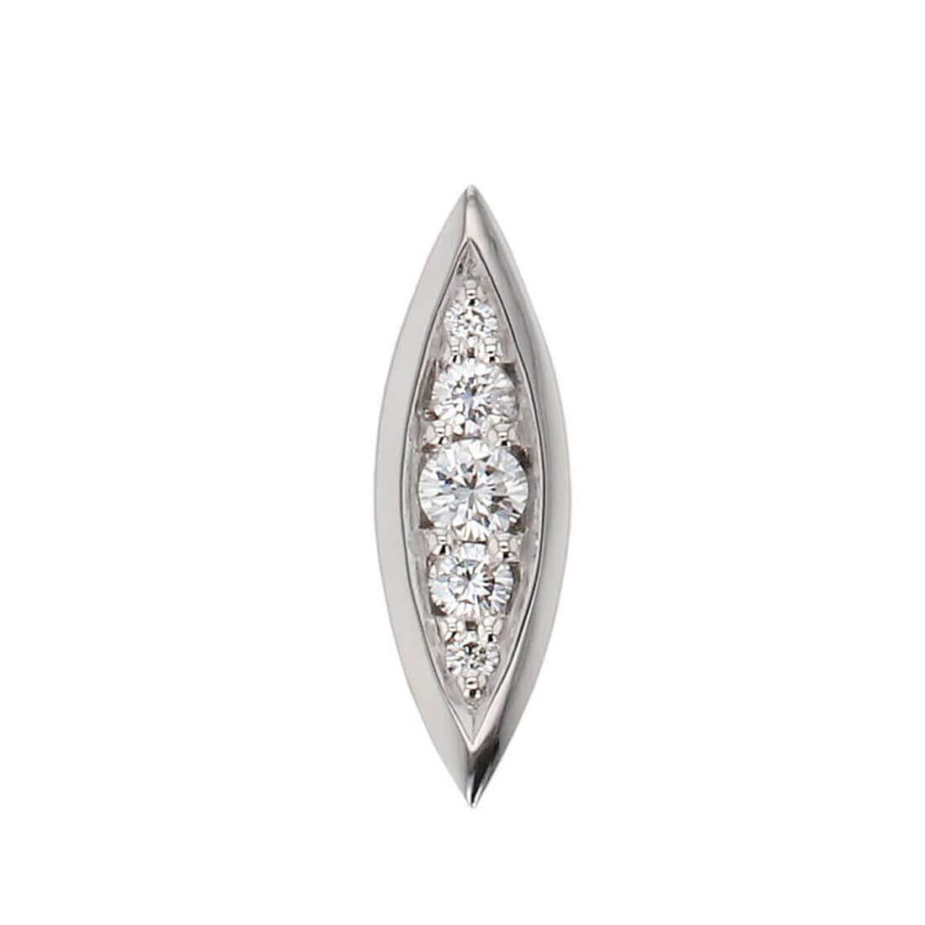 large 18ct white gold marquise shape diamond set ladies pendant