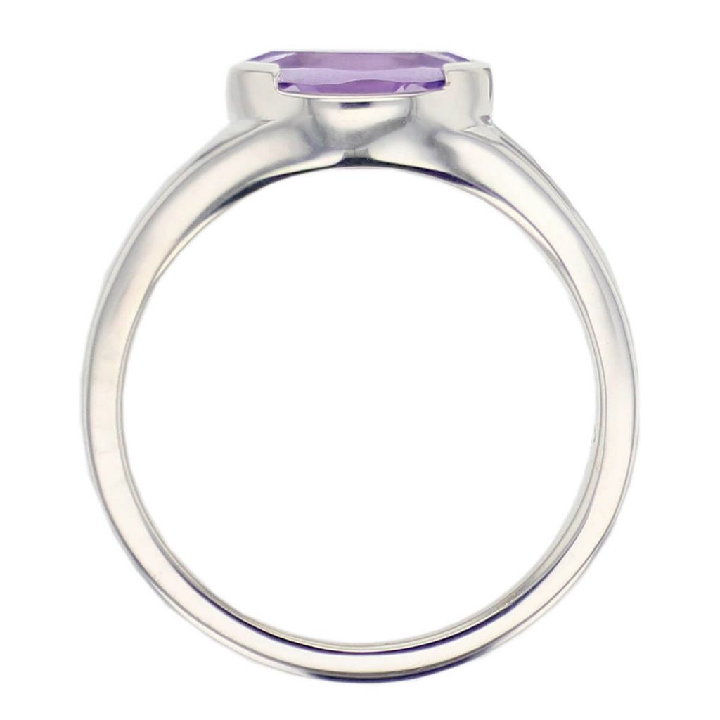 D’arcy sterling silver marquise cut faceted amethyst gemstone ring, side view
