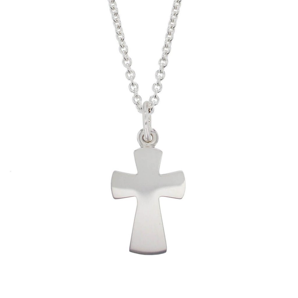 Faller sterling silver plain flared angel cross pendant, christian symbol