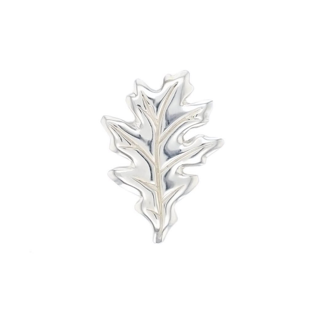 sterling silver oak leaf lapel pin