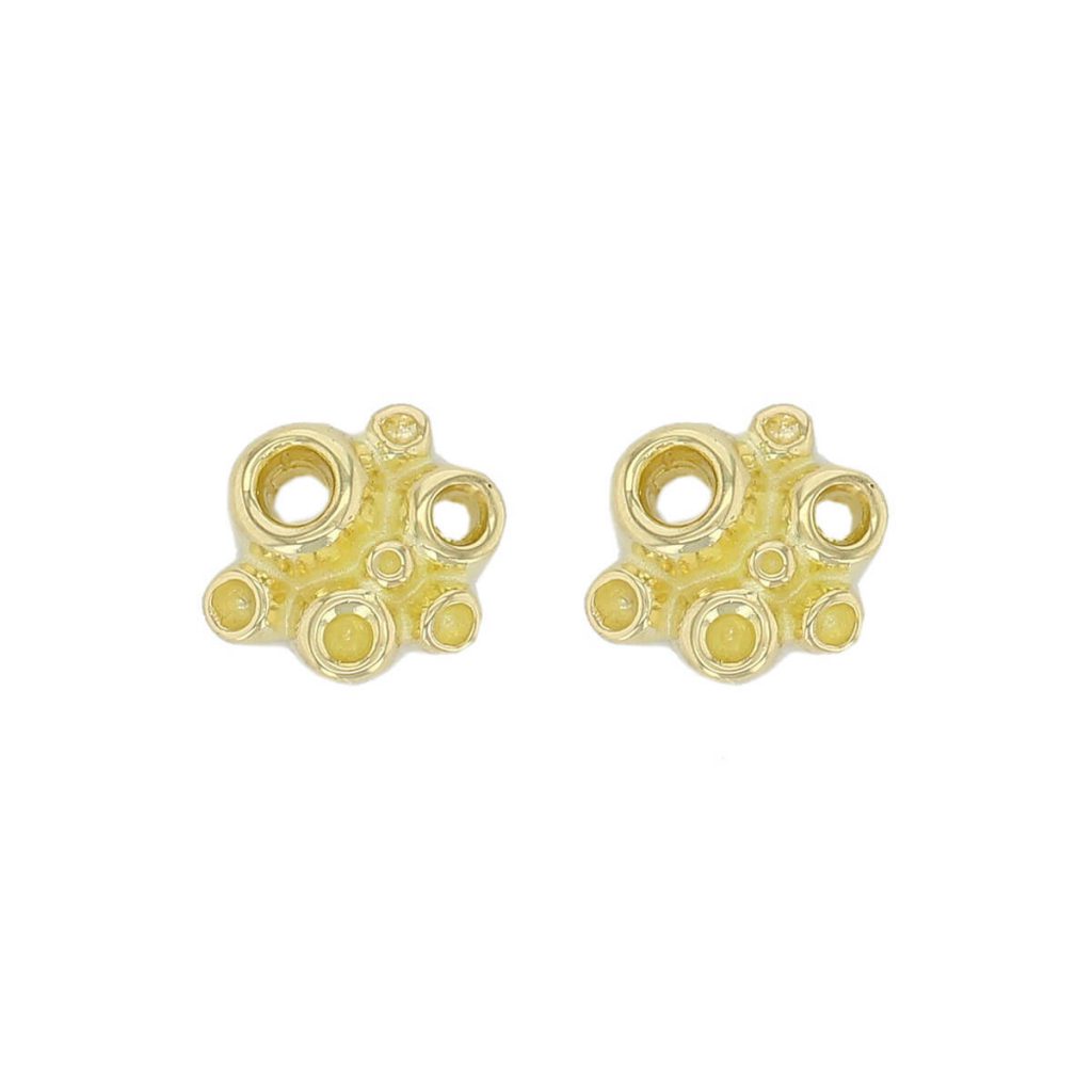 Fizz small 18ct yellow gold stud earrings