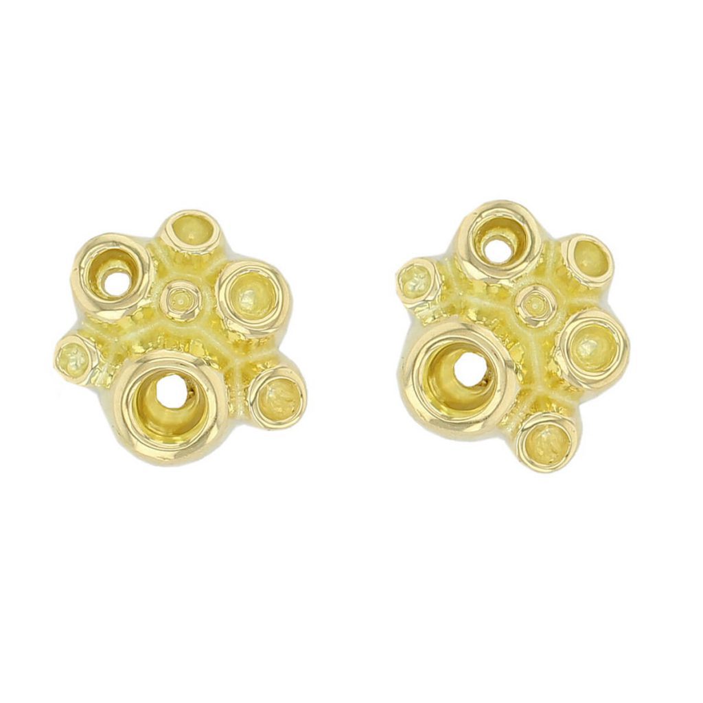 Fizz large 18ct yellow gold stud earrings