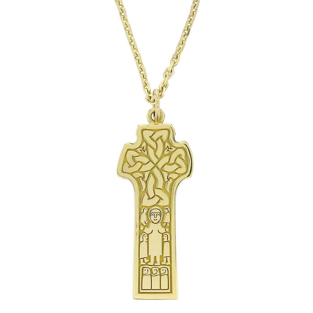 Donagh cross, Carndonagh large 18ct yellow gold pendant and chain