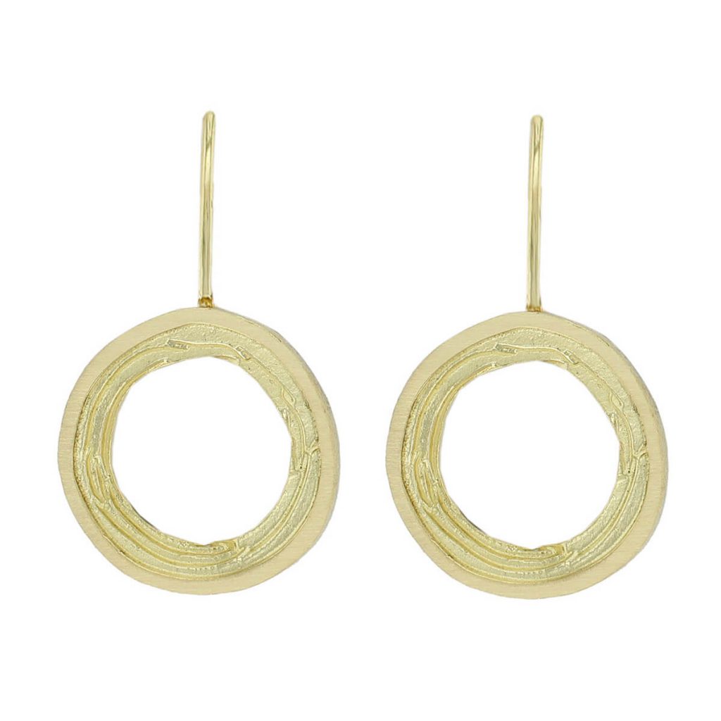 Grianán of Aileach 18ct yellow gold drop earrings