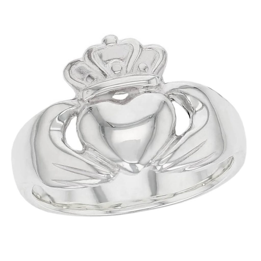 mens extra large silver claddagh ring