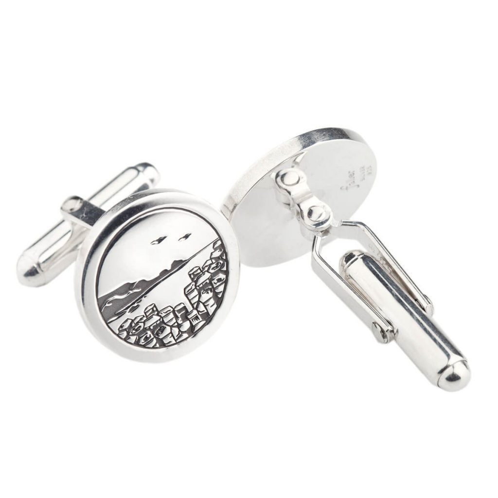 Giant's Causeway sterling silver cufflinks,