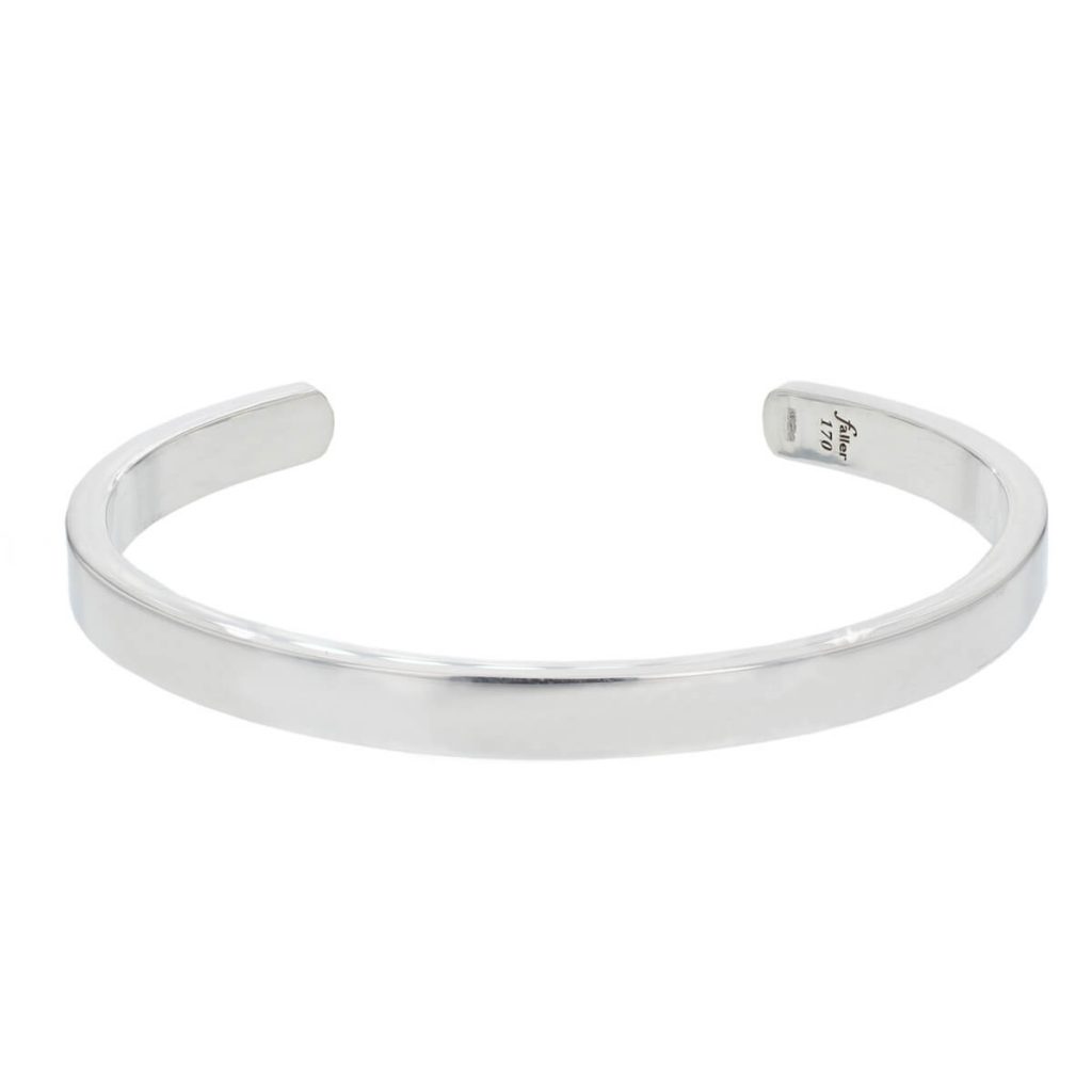 solid sterling silver plain men's torc bangle, designer, handmade by Faller, hand crafted, precious jewellery, jewelry, hand crafted wrist wear, wrist-wear, custom made, personalised engraving, torque.