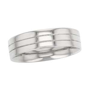 double groove polished wedding ring pattern, men’s, gents, made by Faller