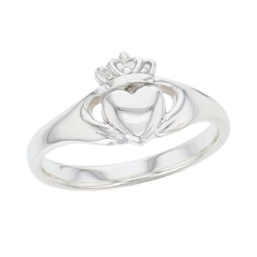 small ladies silver claddagh ring