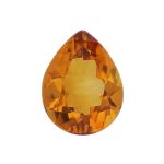 citrine gem, orange, loose gemstone, unset stone, pear shape, faceted