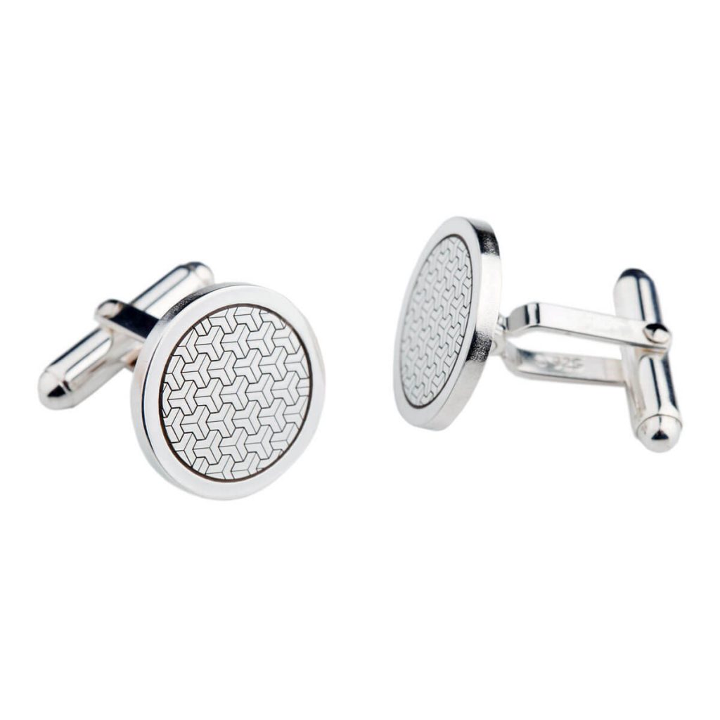 interlocking cubes silver cufflinks