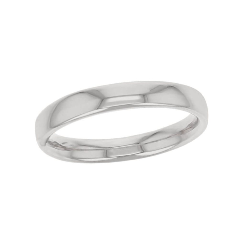 3.0mm wide platinum ladies wedding ring, woman's, bridal, plain, personalised engraving, court profile, comfort fit, add diamonds, marraige ring, precious jewellery by Faller of Derry/ Londonderry, jewelry