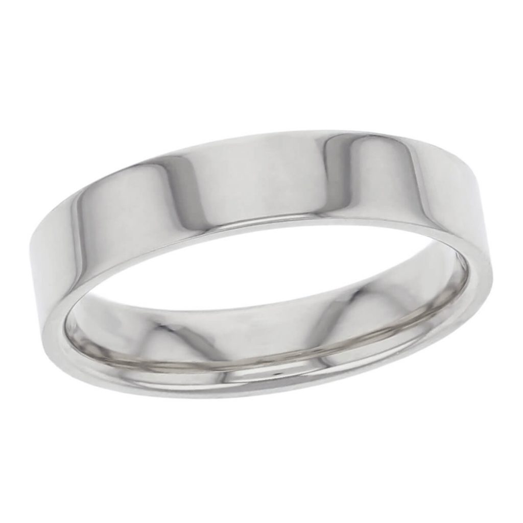 4.5mm wide platinum men’s wedding ring, gents, bridal, plain, personalised engraving, flat profile, comfort fit, add pattern, marraige ring, precious jewellery by Faller of Derry/ Londonderry, jewelry