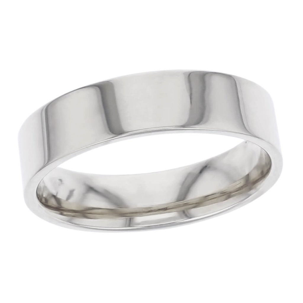 5.5mm wide platinum men’s wedding ring, gents, bridal, plain, personalised engraving, flat profile, comfort fit, add pattern, marraige ring, precious jewellery by Faller of Derry/ Londonderry, jewelry