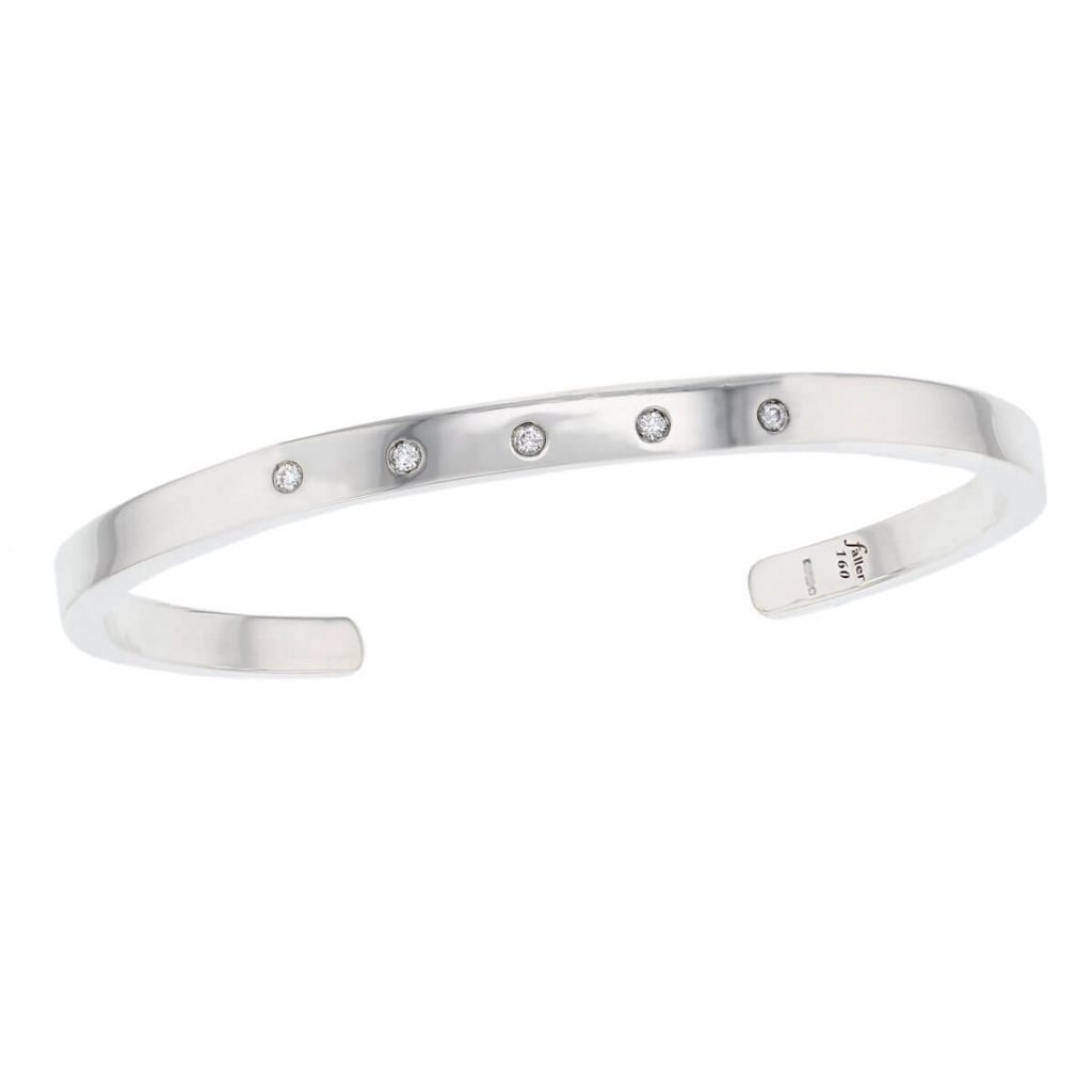 Faller solid sterling silver torc bangle, torque, torq, ladies jewellery, diamond, wrist wear, personalised engraving, handmade, designer