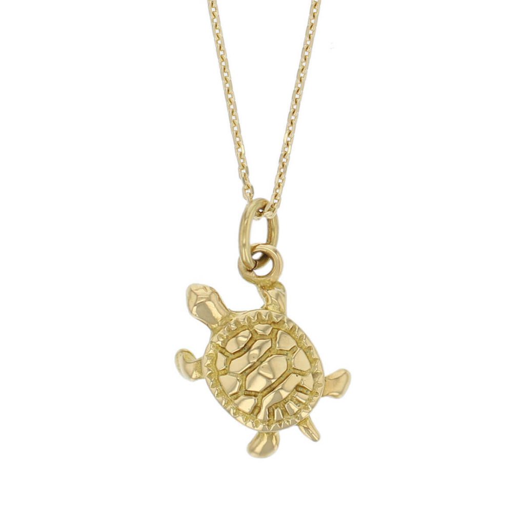 18ct yellow gold leatherback urtle pendant, symbol of longevity, long life, Ireland, designer handmade by Faller, Derry/ Londonderry, Irish hand crafted,