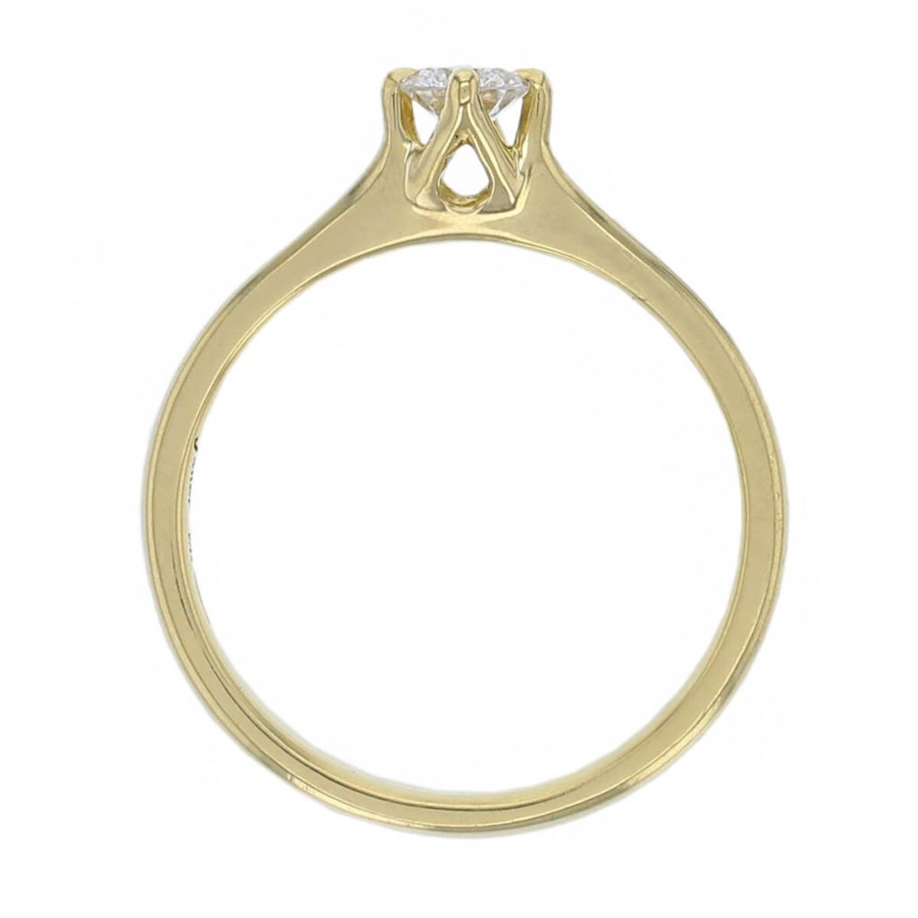 round brilliant cut diamond solitaire engagement ring, 18ct yellow gold, 18kt, designer, handmade by Faller, hand crafted, betrothal, promise, precious jewellery, jewelry, hand crafted, GIA certified, , G.I.A. GIA