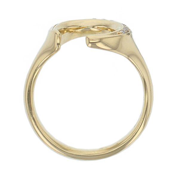 Faller Cresent Moon Ring, diamond 18ct yellow gold ladies dress ring. 18kt, designer, handmade by Faller, Derry/ Londonderry, hand crafted, precious jewellery, jewelry