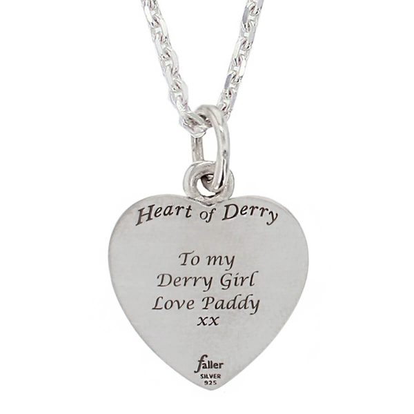 Heart of Derry, silver pendant, heart necklace, gift for Derry girls, River Foyle pendant, Peacebridge, Craigavon Bridge, Derry/ Londonderry gift, jewellery gift for women, unique, hand crafted jewelry, personalised jewellery, love & pride